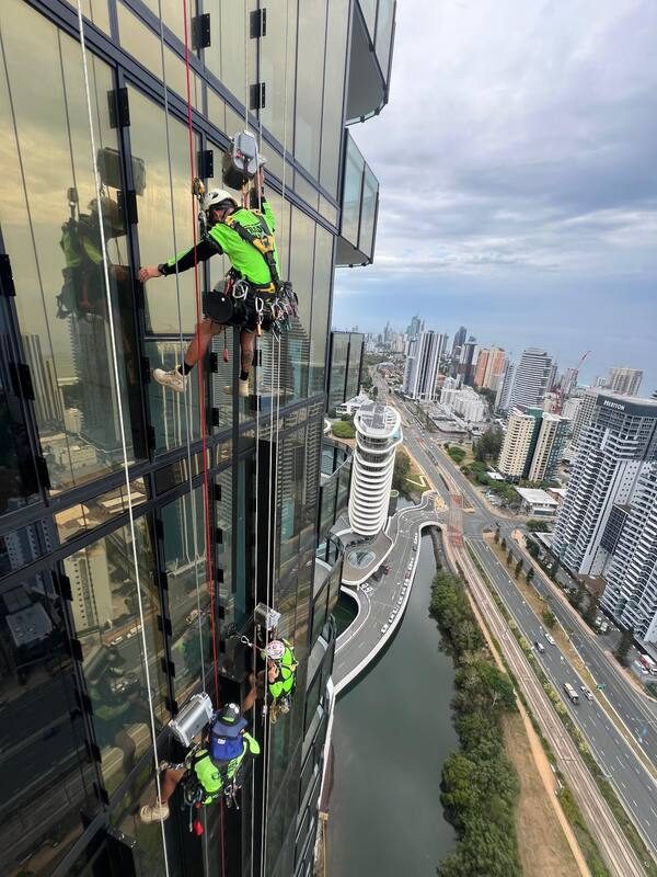 Rope Access Glazing — Beachfront Tower — Gold Coast, QLD
