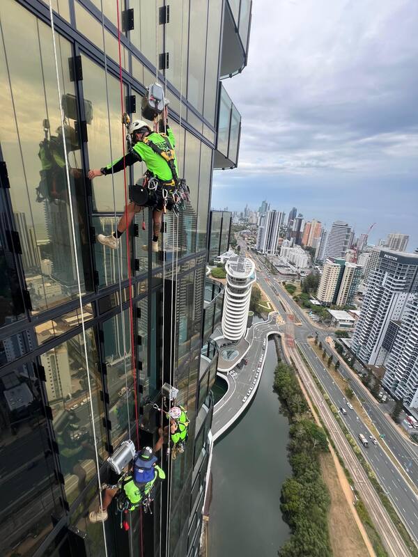 Rope Access Glazing — Beachfront Tower — Gold Coast, QLD